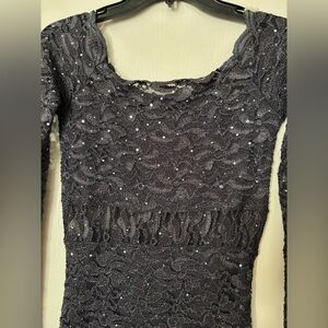 NWT Juniors JUMP APPAREL charcoal gray Sequin Gown